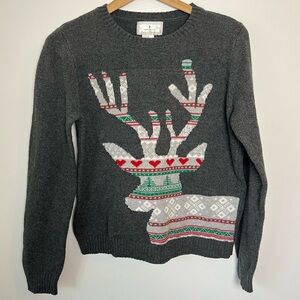 Woman's Ruby Moon Reindeer Sweater Size M Knit Christmas Holiday